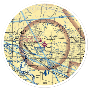 Gooding Municipal Airport (GNG) VFR Sectional Sticker (30 mile)