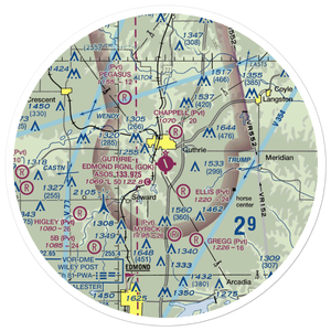 Guthrie-Edmond Regional Airport (GOK) VFR Sectional Sticker (30 mile)