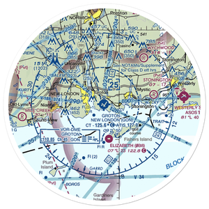 Groton New London Airport (GON) VFR Sectional Sticker (30 mile)