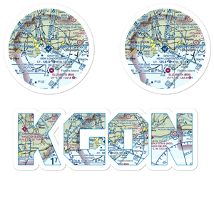 Groton New London Airport (GON) VFR Sectional Sticker Pack