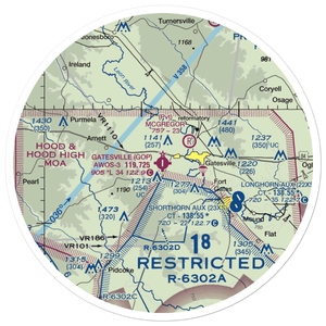 Gatesville Municipal Airport (GOP) VFR Sectional Sticker (30 mile)