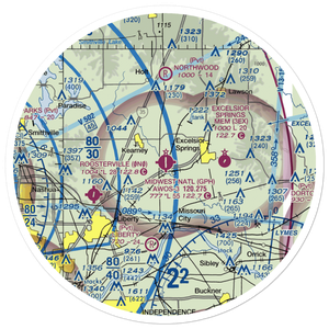 Midwest National Air Center Airport (GPH) VFR Sectional Sticker (30 mile)