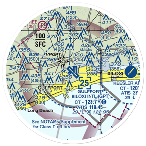 Gulfport Biloxi International Airport (GPT) VFR Sectional Sticker (20 mile)