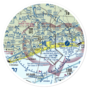 Gulfport Biloxi International Airport (GPT) VFR Sectional Sticker (30 mile)