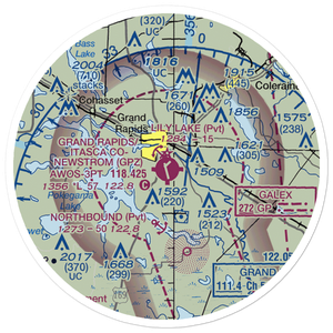 Grand Rapids Itasca Co-Gordon Newstrom field (GPZ) VFR Sectional Sticker (20 mile)