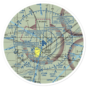 Central Nebraska Regional Airport (GRI) VFR Sectional Sticker (30 mile)