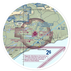 Devil's Track Airport (GRM) VFR Sectional Sticker (30 mile)