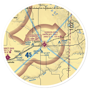 Gordon Municipal Airport (GRN) VFR Sectional Sticker (30 mile)