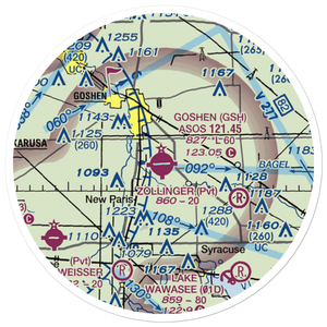 Goshen Municipal Airport (GSH) VFR Sectional Sticker (20 mile)