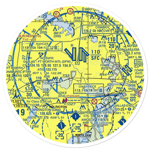 Greater Southwest International Airport-Amon Carter Field (GSW) VFR Sectional Sticker (30 mile)