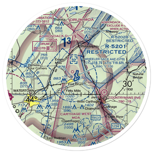 Wheeler Sack Army Air Field (GTB) VFR Sectional Sticker (30 mile)
