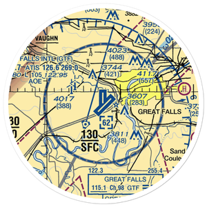 Great Falls International Airport (GTF) VFR Sectional Sticker (20 mile)