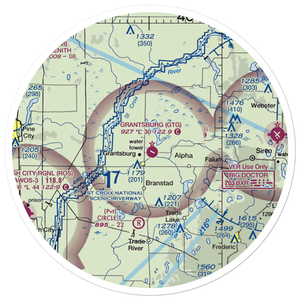 Grantsburg Municipal Airport (GTG) VFR Sectional Sticker (30 mile)