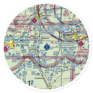 Golden Triangle Regional Airport (GTR) VFR Sectional Sticker (30 mile)