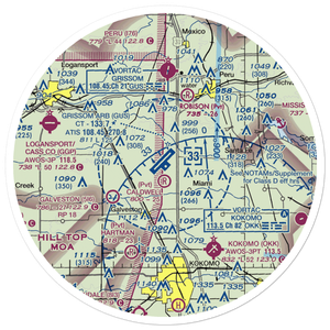 Grissom Air Reserve Base (GUS) VFR Sectional Sticker (30 mile)