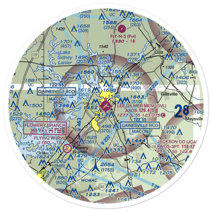 Lee Gilmer Memorial Airport (GVL) VFR Sectional Sticker (30 mile)