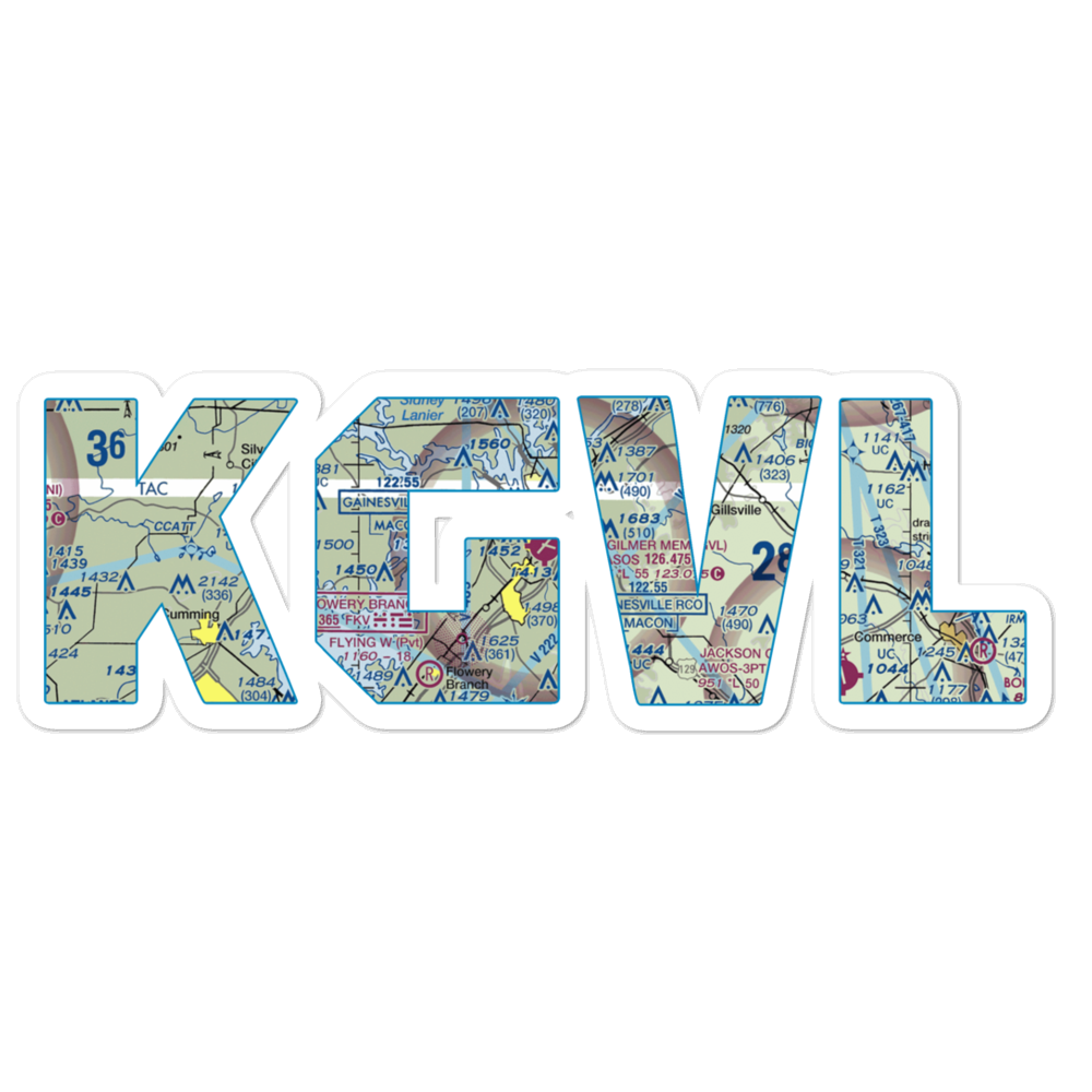 Lee Gilmer Memorial Airport (GVL) VFR Sectional Sticker 