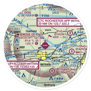 Genesee County Airport (GVQ) VFR Sectional Sticker (20 mile)