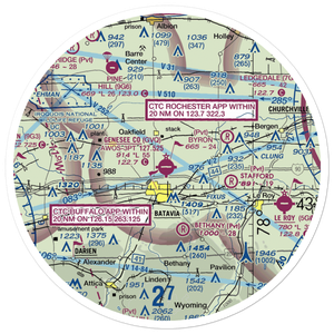 Genesee County Airport (GVQ) VFR Sectional Sticker (30 mile)