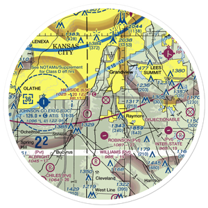 Richards-Gebaur Air Force Base (GVW) VFR Sectional Sticker (30 mile)