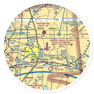 Greeley–Weld County Airport (GXY) VFR Sectional Sticker (30 mile)