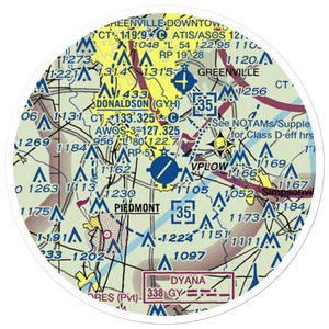Donaldson Field Airport (GYH) VFR Sectional Sticker (20 mile)
