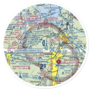 North Texas Regional Airport/Perrin Field (GYI) VFR Sectional Sticker (30 mile)