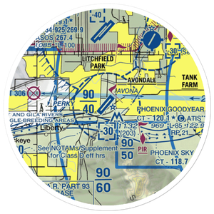 Phoenix Goodyear Airport (GYR) VFR Sectional Sticker (20 mile)