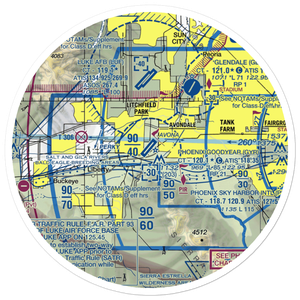 Phoenix Goodyear Airport (GYR) VFR Sectional Sticker (30 mile)