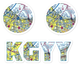 Gary Chicago International Airport (GYY) VFR Sectional Sticker Pack