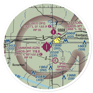 Gregory M. Simmons Memorial Airport (GZN) VFR Sectional Sticker (20 mile)