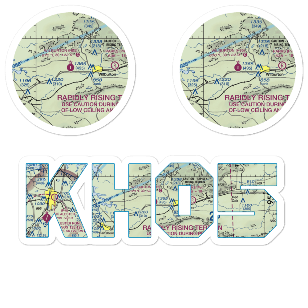 Wilburton Municipal Airport (H05) VFR Sectional Sticker Pack 