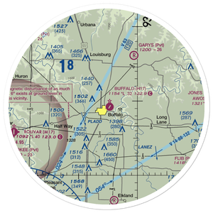 Buffalo Municipal Airport (H17) VFR Sectional Sticker (30 mile)