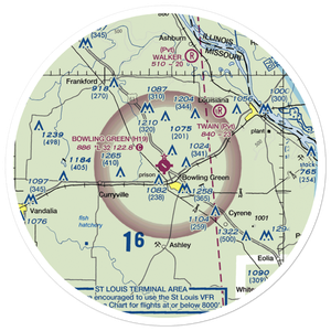 Bowling Green Municipal Airport (H19) VFR Sectional Sticker (30 mile)