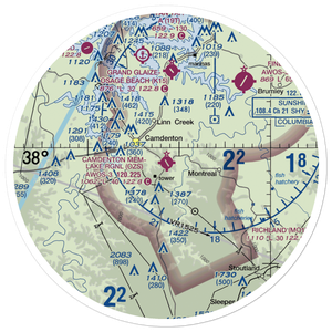 Camdenton Memorial Airport (OZS) VFR Sectional Sticker (30 mile)