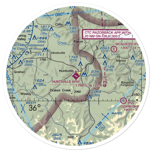 Huntsville Municipal Airport (H34) VFR Sectional Sticker (30 mile)