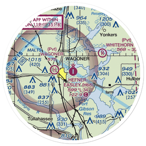 Hefner Easley Airport (H68) VFR Sectional Sticker (20 mile)