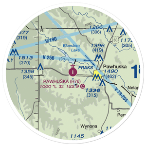 Pawhuska Municipal Airport (H76) VFR Sectional Sticker (20 mile)