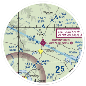 Hominy Municipal Airport (H92) VFR Sectional Sticker (20 mile)