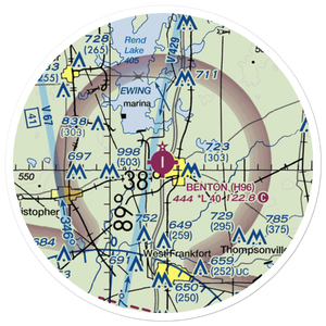 Benton Municipal Airport (H96) VFR Sectional Sticker (20 mile)