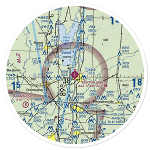 Benton Municipal Airport (H96) VFR Sectional Sticker (30 mile)