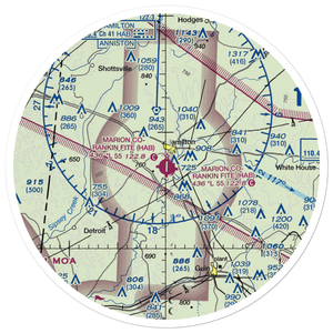 Marion County Rankin Fite Airport (HAB) VFR Sectional Sticker (30 mile)