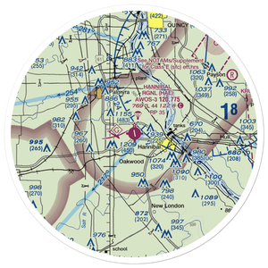 Hannibal Regional Airport (HAE) VFR Sectional Sticker (30 mile)