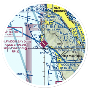 Half Moon Bay Airport (HAF) VFR Sectional Sticker (20 mile)