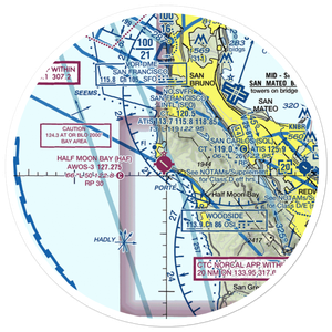 Half Moon Bay Airport (HAF) VFR Sectional Sticker (30 mile)