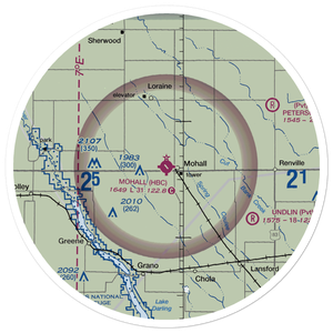 Mohall Municipal Airport (HBC) VFR Sectional Sticker (30 mile)
