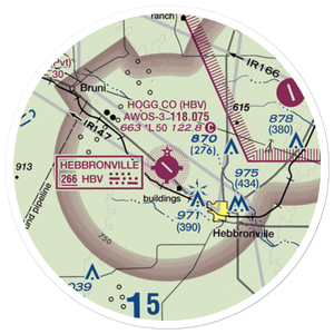 Jim Hogg County Airport (HBV) VFR Sectional Sticker (20 mile)