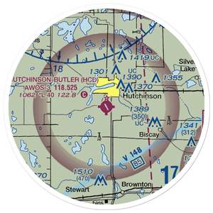 Hutchinson Municipal Butler Field (HCD) VFR Sectional Sticker (20 mile)