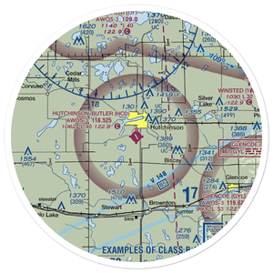 Hutchinson Municipal Butler Field (HCD) VFR Sectional Sticker (30 mile)