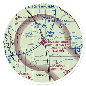 Hallock Municipal Airport (HCO) VFR Sectional Sticker (20 mile)